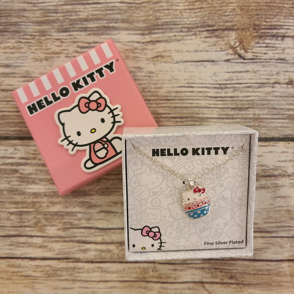 Hello Kitty Cupcake Silver Plated Necklace